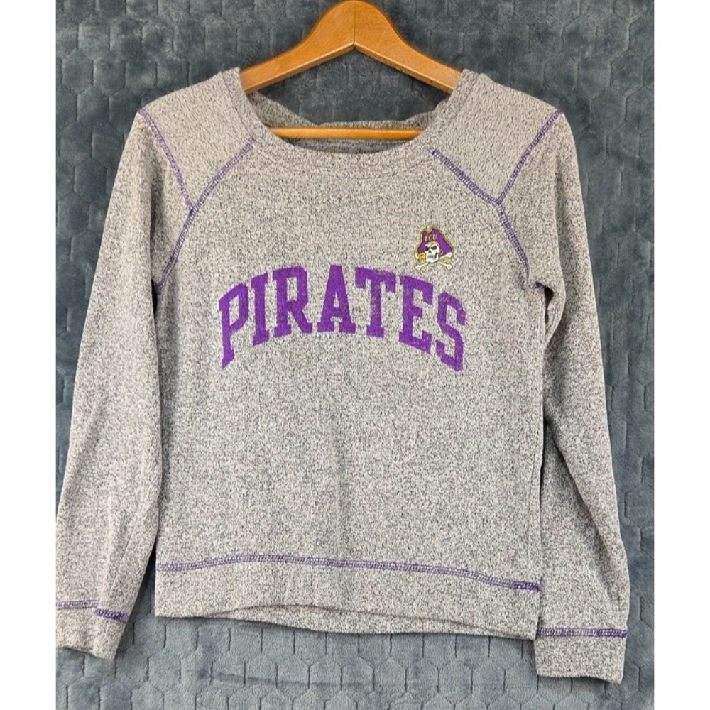 East Carolina Pirates Sweatshirt Women's Small Gray Camp David Pullover